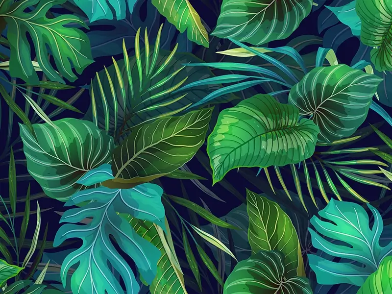 Botanische jungle fotobehang - inspiratie