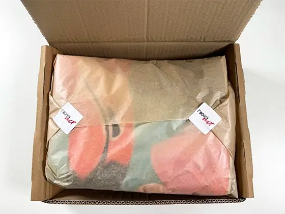 Verpakking handdoek met foto