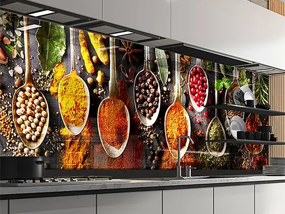 Keuken achterwand van gehard glas - Nikkel Art