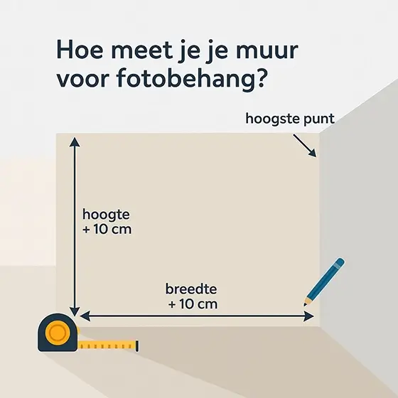 Opmeten van een muur voor fotobehang