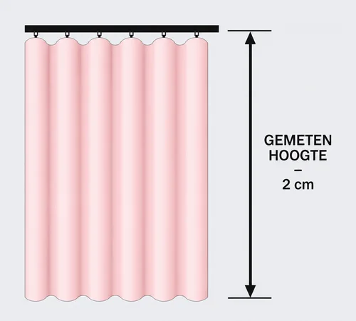 Waveplooi gordijn op wave-rail - gelijkmatige golven