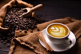 Keuken achterwand met koffiebonen