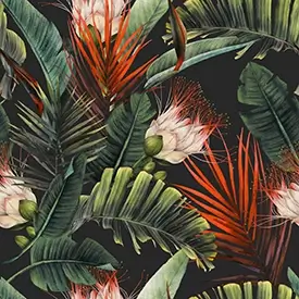 Gordijnen met plantenpatroon