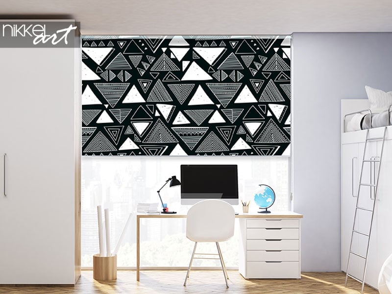 Fotorolgordijn Vector naadloos patroon met etnische tribale boho-driehoeken