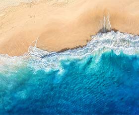 Handdoek met foto Luchtfoto strand