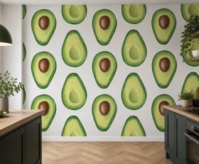 Fotobehang Avocado patronen