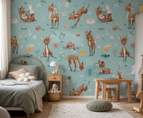 Fotobehang Baby hert patronen