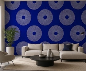 Fotobehang Donkerblauw patronen