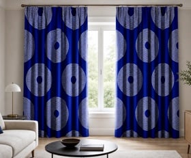 Gordijnen Donkerblauw patronen