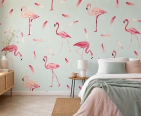 Fotobehang Flamingo patronen