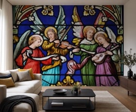 Fotobehang Glas in lood