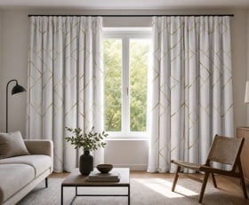 Gordijnen Goud geometrisch abstract patronen