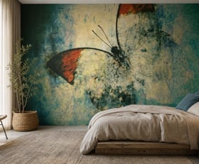 Fotobehang Grunge vlinders