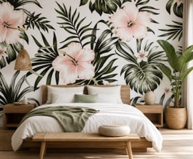 Fotobehang Hibiscus patronen