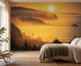 Fotobehang Meloenkleur