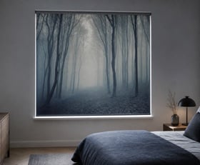 Rolgordijnen Mistig bos