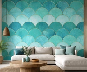 Fotobehang Turquoise patronen