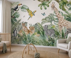 Fotobehang Vintage botanisch landschap