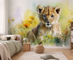 Fotobehang Waterverf safari dieren