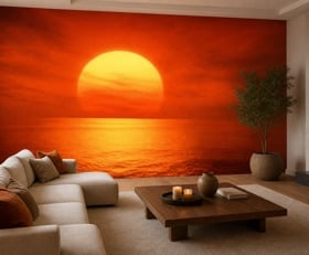 Fotobehang Zonsondergang
