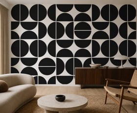 Fotobehang Zwart wit geometrisch modern patronen