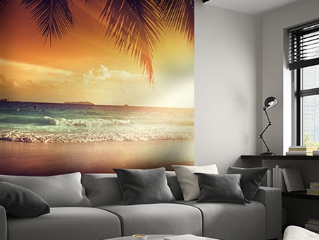 Fotobehang in de woonkamer: creëer ruimte, licht en sfeer