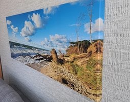 Canvas schilderij Stormachtige herfstdag aan de Oostzee, Darß