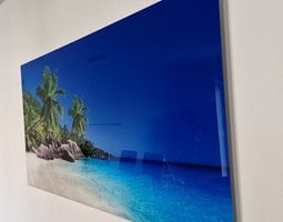 Plexiglas schilderij Tropisch strand Praslin op Seychellen