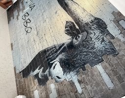 Keuken achterwand Straatkunst met gevederde figuur