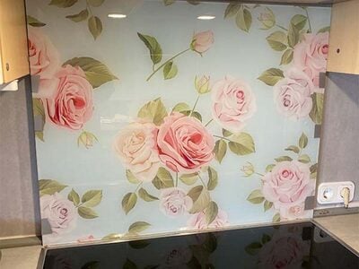 Keuken foto achterwand met mooie rozen