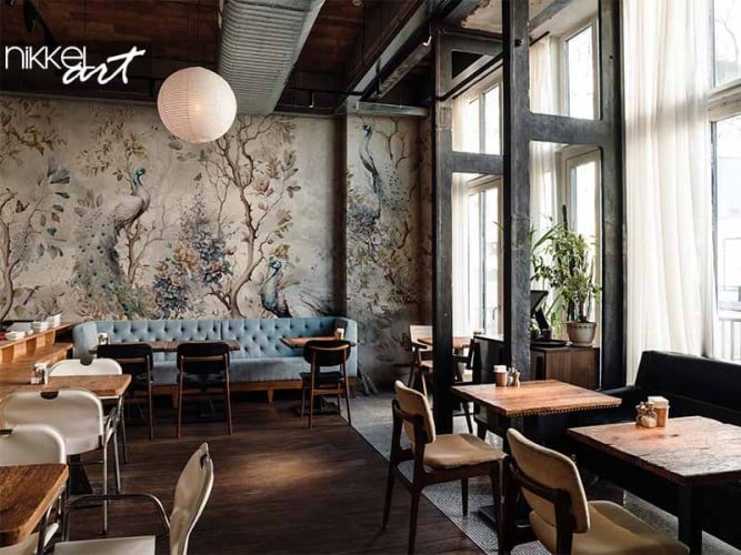 Zelfklevend fotobehang in restaurant - horeca inspiratie