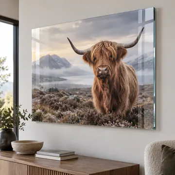 Schotse hooglander — Glasschilderijen